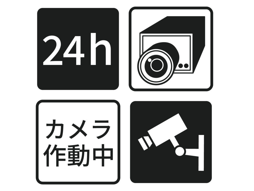 24時間営業の防犯カメラシステム